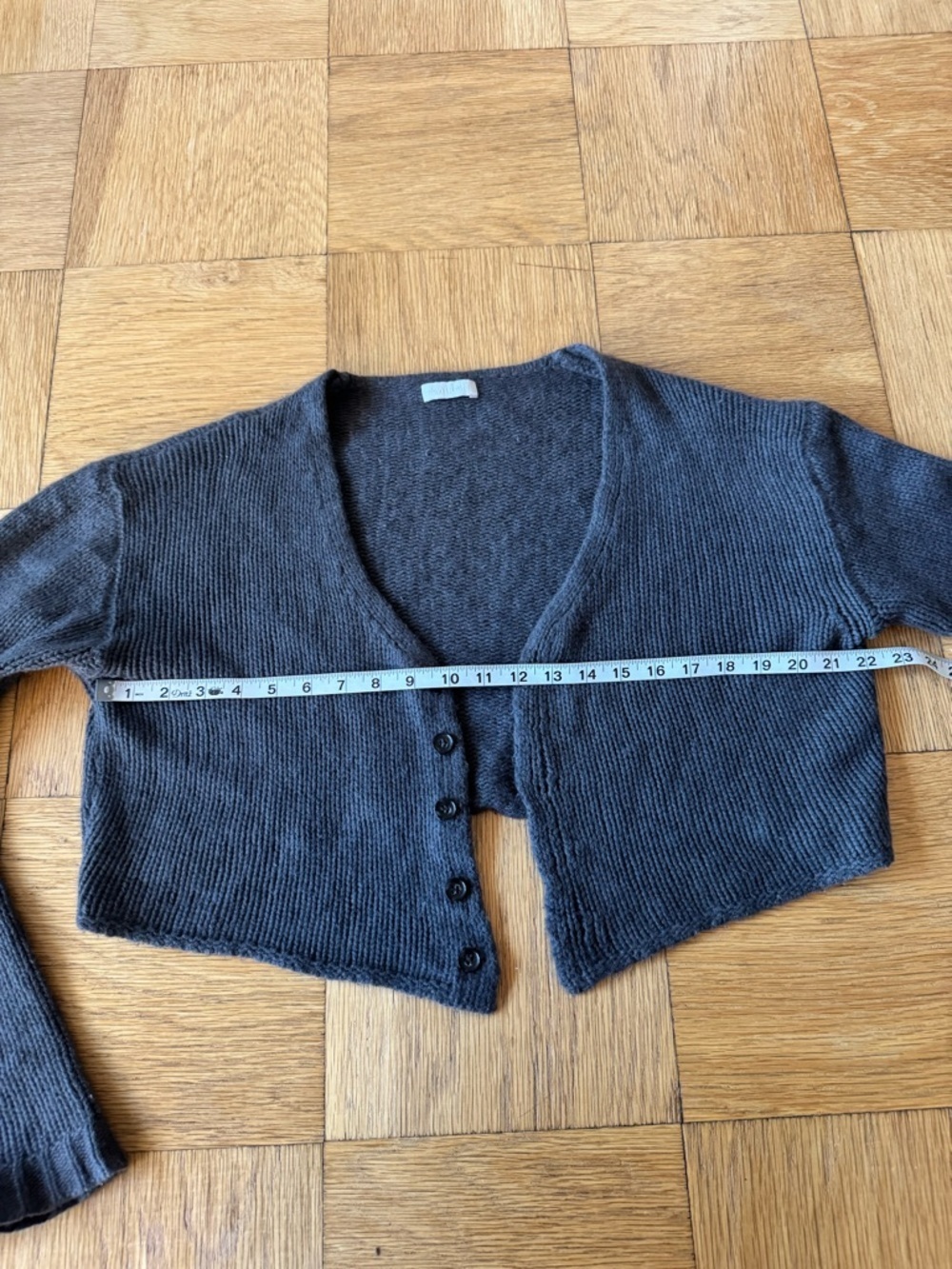 Sablyn Cashmere Cropped Cardigan Sweater Gray Grey Button Down Small - Picture 6 of 8